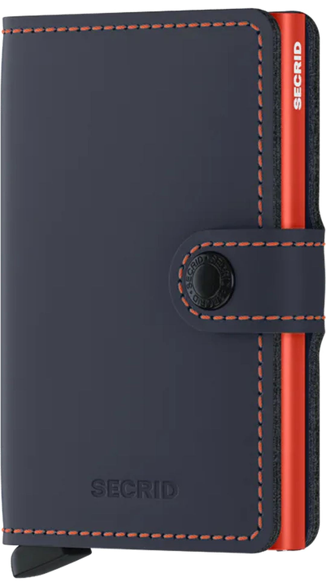 Secrid MiniWallet Matte — Azul Noche / Naranja (Night Blue & Orange)