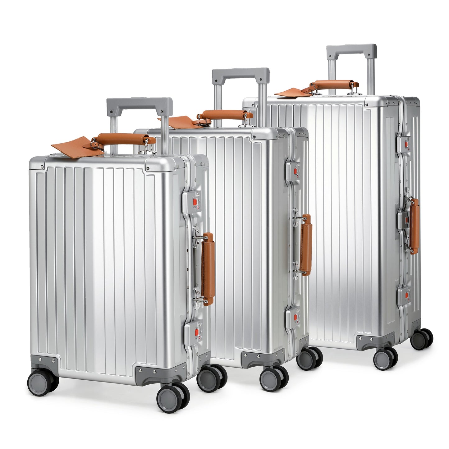 GREENWICH set de maletas Aluminio con asa Piel Vegana NEW YORK 2.0