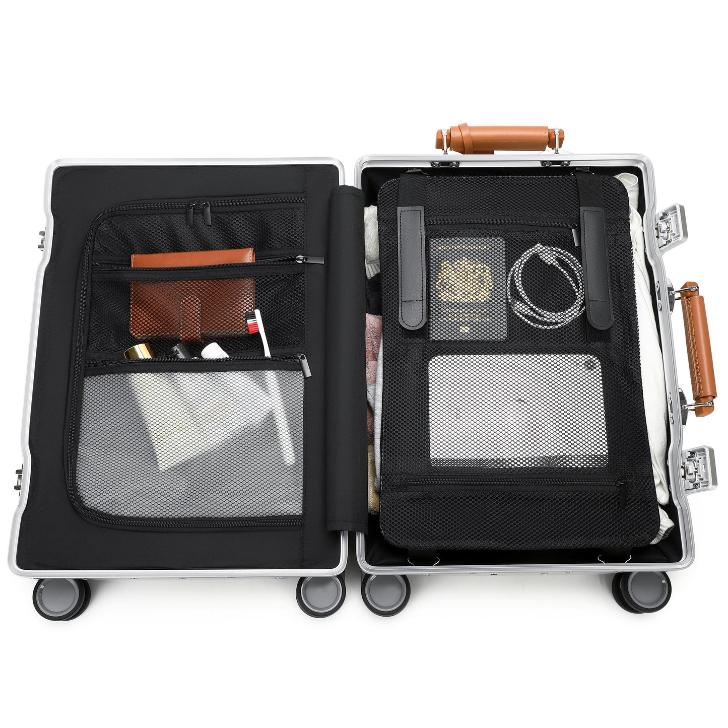 GREENWICH set de maletas Aluminio con asa Piel Vegana NEW YORK 2.0