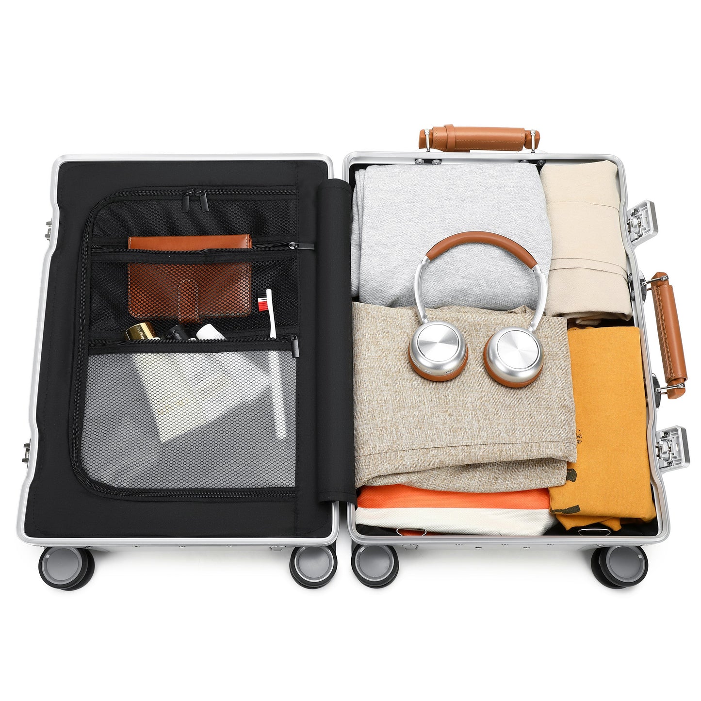 GREENWICH set de maletas Aluminio con asa Piel Vegana NEW YORK 2.0