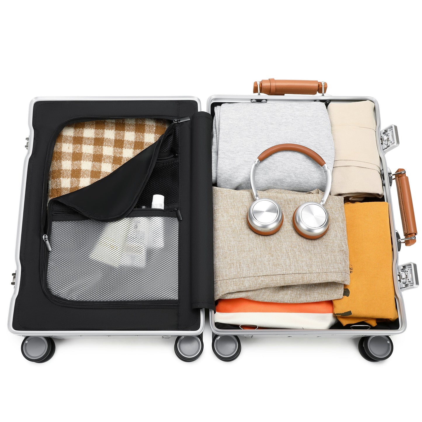GREENWICH set de maletas Aluminio con asa Piel Vegana NEW YORK 2.0