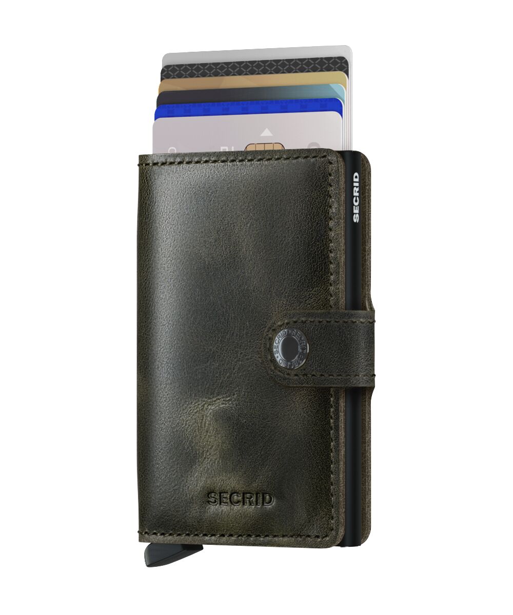 Secrid MiniWallet Vintage — Verde Oliva / Negro