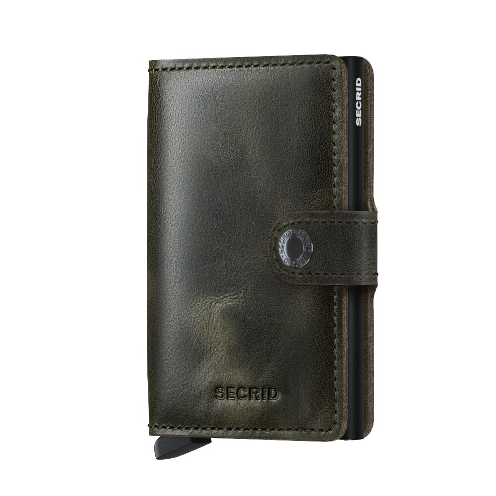 Secrid MiniWallet Vintage — Verde Oliva / Negro