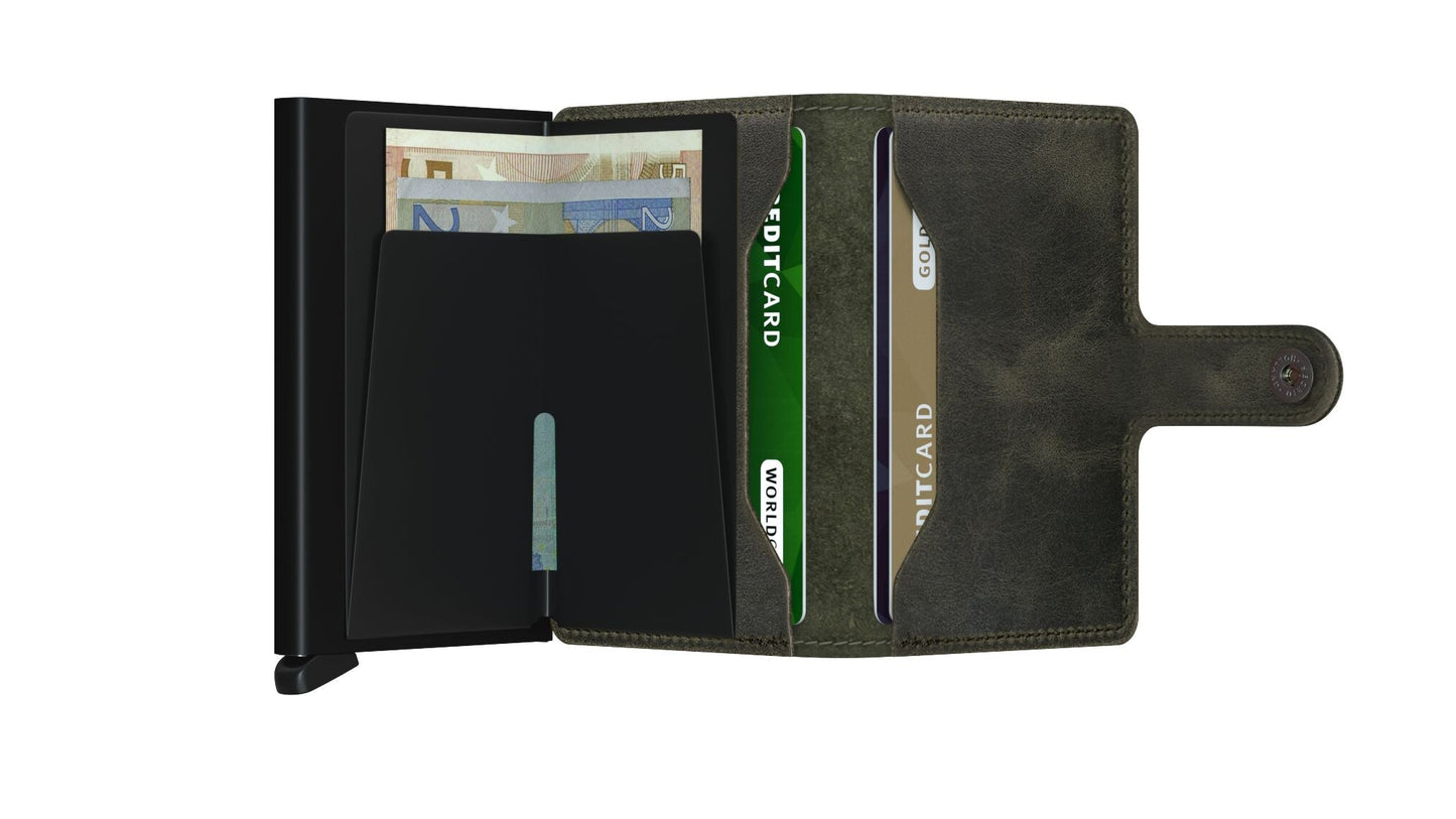 Secrid MiniWallet Vintage — Verde Oliva / Negro