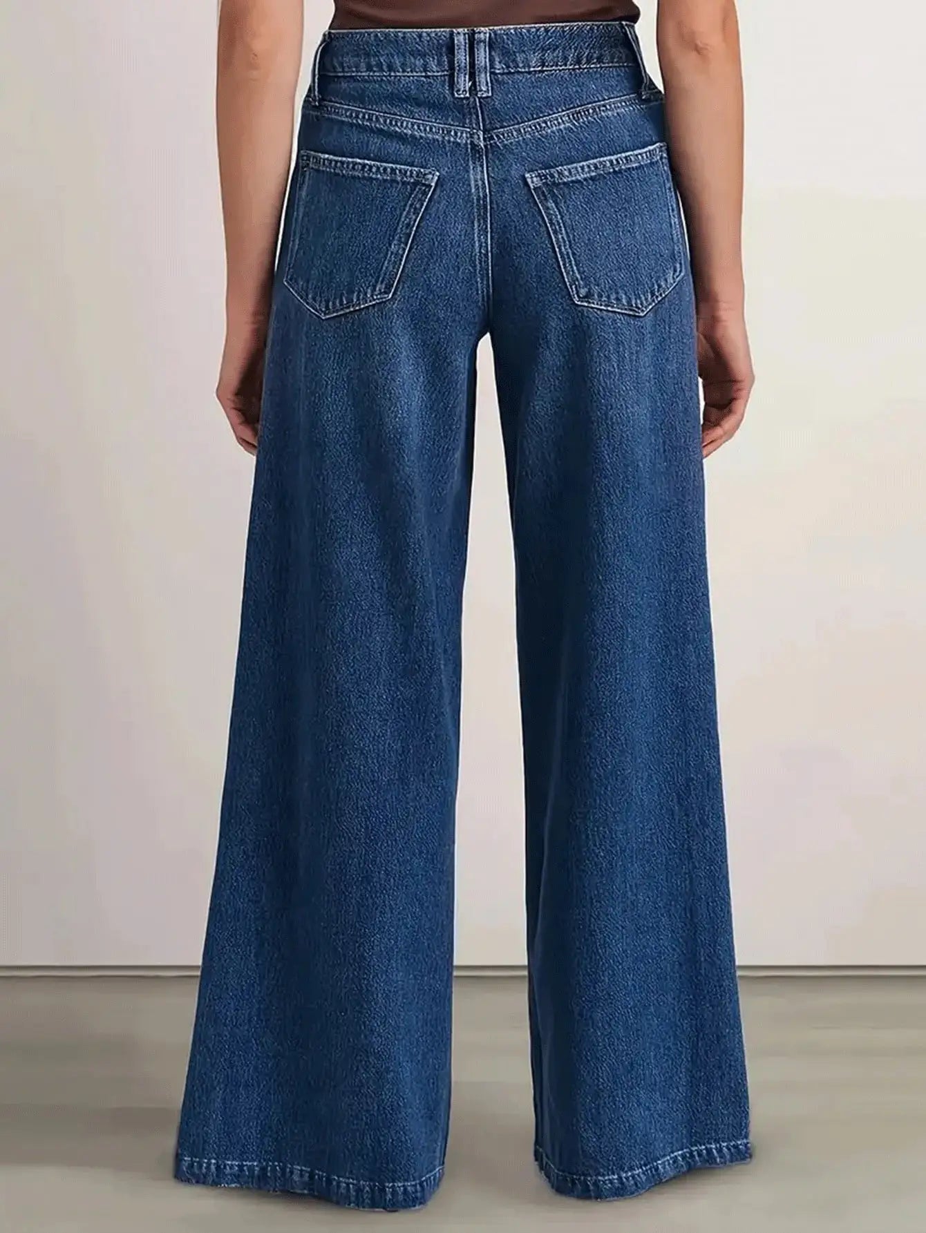 Vaqueros de Pierna Ancha Azul Oscuro