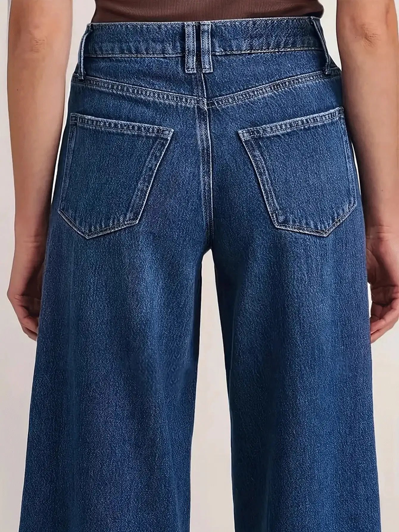 Vaqueros de Pierna Ancha Azul Oscuro
